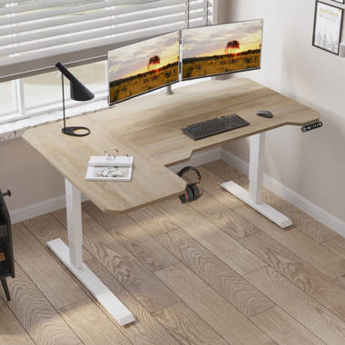 Inbox Zero Mancheer Electric Adjustable Standing Desk with Inbox Zero Mancheer Electric Adjustable Standing Desk with